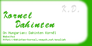 kornel dahinten business card